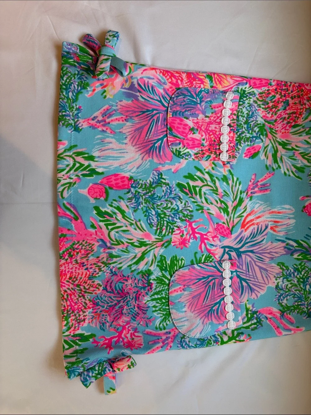 Lilly Pulitzer Girls Tropical Shift Dress in Aqua Pink- size M (6/7)